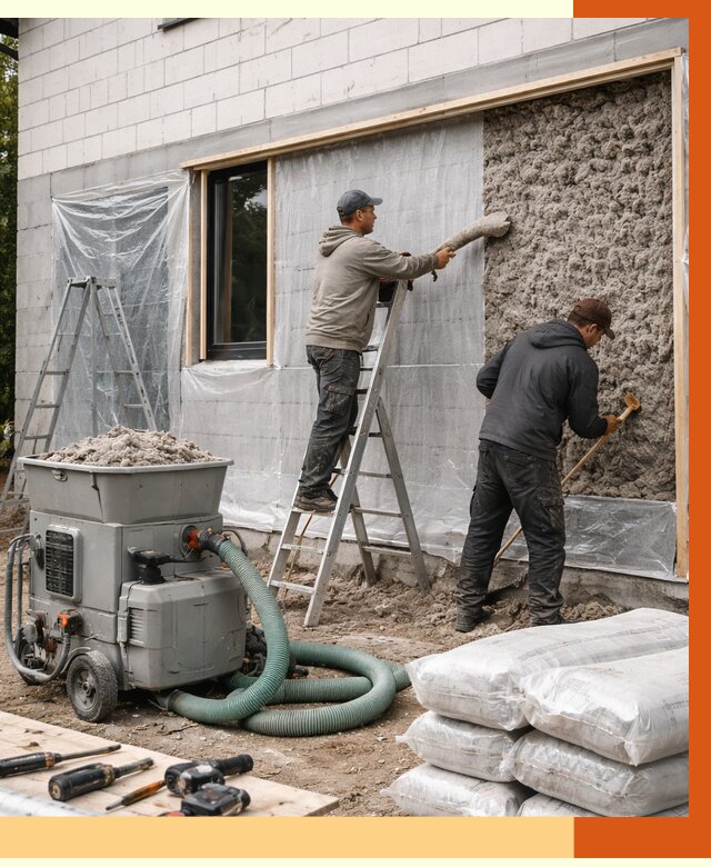 Утепление дома из газобетона эковатой в Рубцовске от 4551 руб./м2 | ТепломастерРбц
